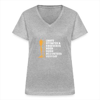 Amputation - Women's V-neck T-shirt - sports grey - Front - Lela (165cm)