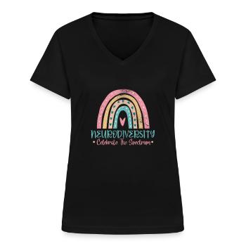 ADHD - Women's V-neck T-shirt - black - Front - Lela (165cm)