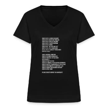 TDAH - T-shirt col V Femme - noir - Devant - Lela (165cm)