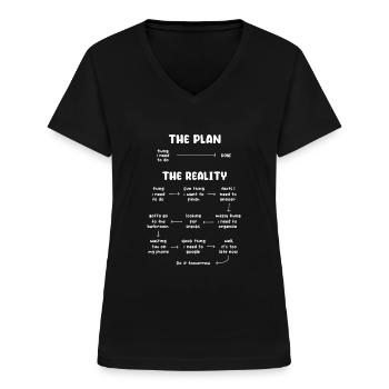 ADHS ADHD Aufmerksamkeit Defizit Geschenk - Frauen-T-Shirt mit V-Ausschnitt - Schwarz - Vorne - Lela (165cm)