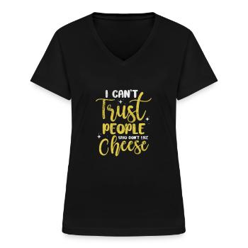 Fromage - T-shirt col V Femme - noir - Devant - Lela (165cm)