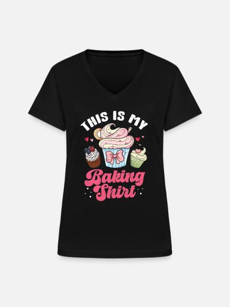 Cupcake - Frauen-T-Shirt mit V-Ausschnitt - Schwarz