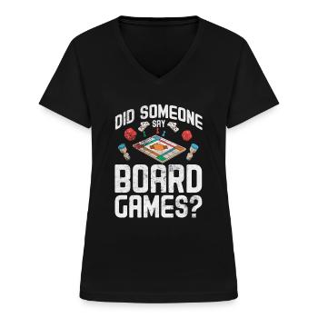 Brettspiel - Frauen-T-Shirt mit V-Ausschnitt - Schwarz - Vorne - Lela (165cm)