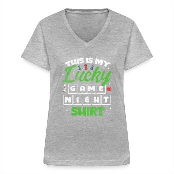 board game - Women's V-neck T-shirt - sports grey - Front - Lela (165cm)