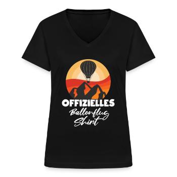 Offizielles Ballonflug Gasballonfahrer - Frauen-T-Shirt mit V-Ausschnitt - Schwarz - Vorne - Lela (165cm)