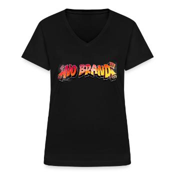 No Brand - Graffiti - Women's V-neck T-shirt - black - Front - Lela (165cm)