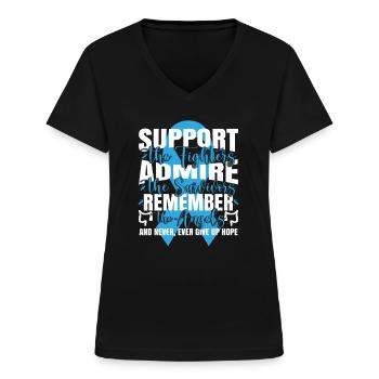 Darmkrebs Bewusstsein Darmkrebs Darmkrebs - Frauen-T-Shirt mit V-Ausschnitt - Schwarz - Vorne - Lela (165cm)