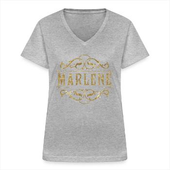 Marlene gold - Women's V-neck T-shirt - sports grey - Front - Lela (165cm)
