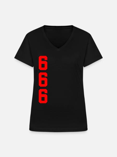 666 Hemd - Frauen-T-Shirt mit V-Ausschnitt - Schwarz