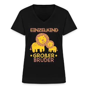 Big brother 2022 Pregnancy announcement - Frauen-T-Shirt mit V-Ausschnitt - Schwarz - Vorne - Lela (165cm)