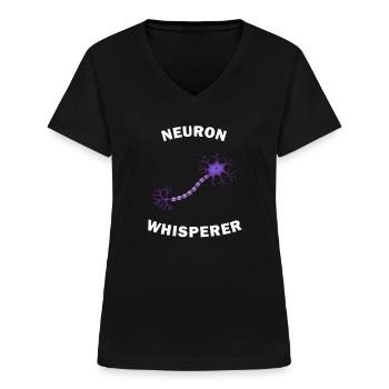 Neuron Whisperer - Frauen-T-Shirt mit V-Ausschnitt - Schwarz - Vorne - Lela (165cm)