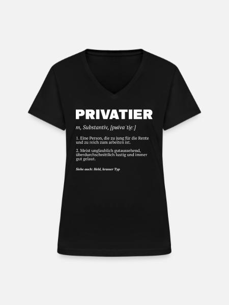 Privatier Definition - Frauen-T-Shirt mit V-Ausschnitt - Schwarz