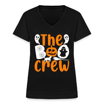 Die Boo Crew Halloween - Frauen-T-Shirt mit V-Ausschnitt - Schwarz - Vorne - Lela (165cm)