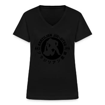 BJJ Brazilian Jiu-Jitsu - Women's V-neck T-shirt - black - Front - Lela (165cm)