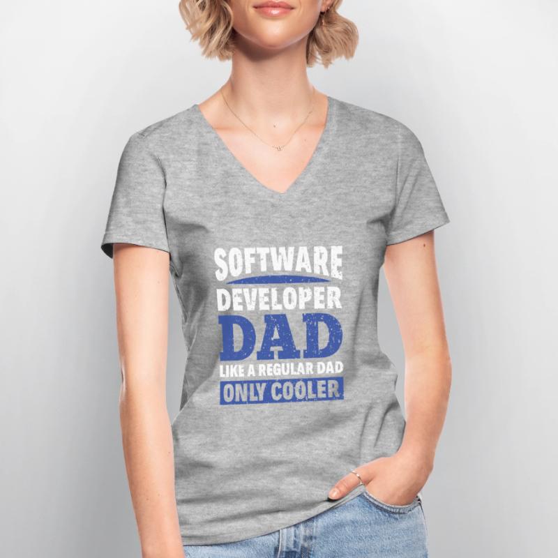 Software Developer Dad - Software Programmierer Frauen-T-Shirt mit V-Ausschnitt