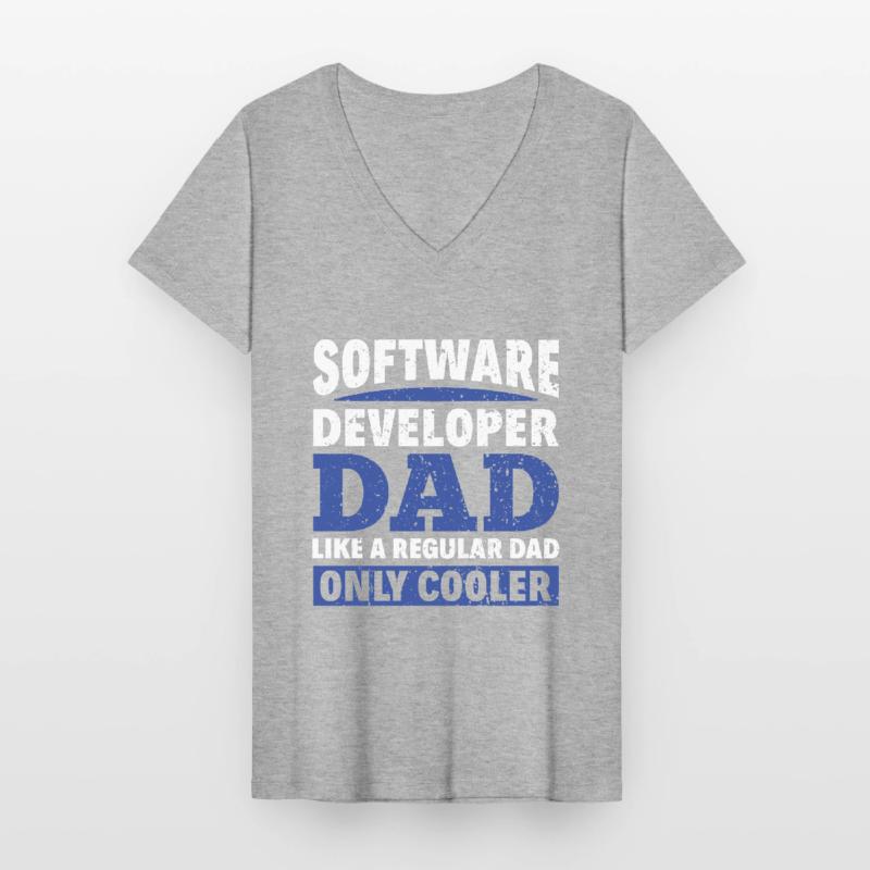 Software Developer Dad - Software Programmierer Frauen-T-Shirt mit V-Ausschnitt