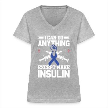 You're The Apple Juice To My Low Blood Sugar - - Women's V-neck T-shirt - sports grey - Front - Lela (165cm)