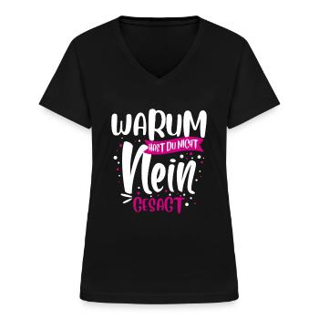 Schlager Musik - Frauen-T-Shirt mit V-Ausschnitt - Schwarz - Vorne - Lela (165cm)