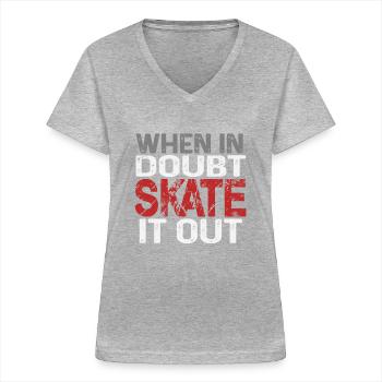 patinage - T-shirt col V Femme - gris chiné - Devant - Lela (165cm)