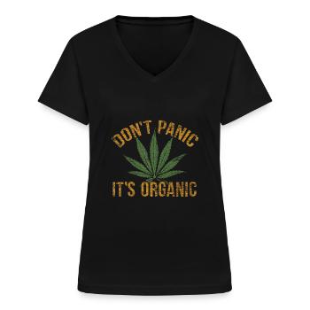 cannabis - Women's V-neck T-shirt - black - Front - Lela (165cm)