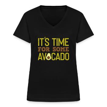 Avocado - T-shirt col V Femme - noir - Devant - Lela (165cm)