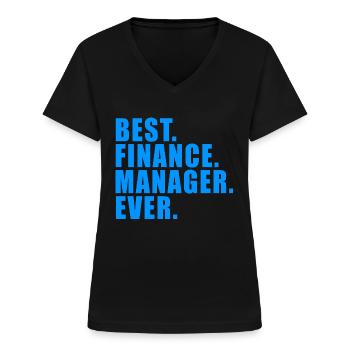 MEILLEUR GESTIONNAIRE FINANCIER JAMAIS GIFT BANKER MBA - T-shirt col V Femme - noir - Devant - Lela (165cm)