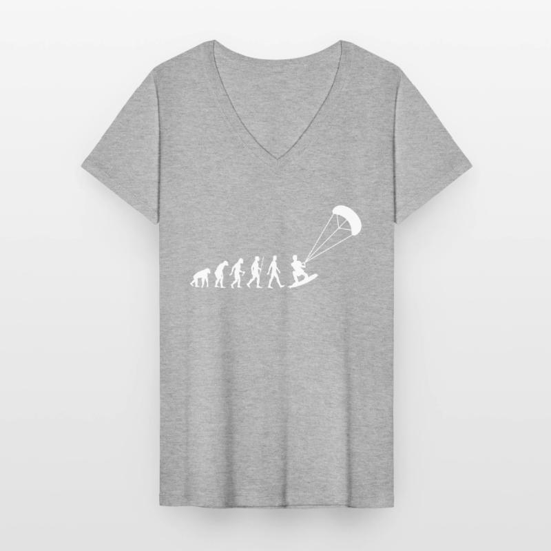 Kitesurfer Evolution Kiteboarding Development Women's V-neck T-shirt