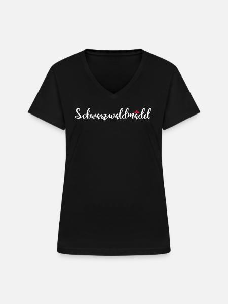 Schwarzwaldmädel - Frauen-T-Shirt mit V-Ausschnitt - Schwarz