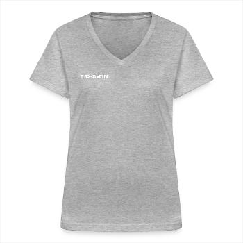 TARRAGONE – Catalogne – Espagne - T-shirt col V Femme - gris chiné - Devant - Lela (165cm)