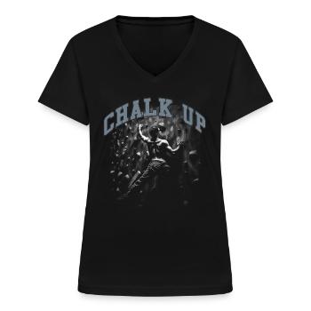 Chalk Up Boulderer - Frauen-T-Shirt mit V-Ausschnitt - Schwarz - Vorne - Lela (165cm)