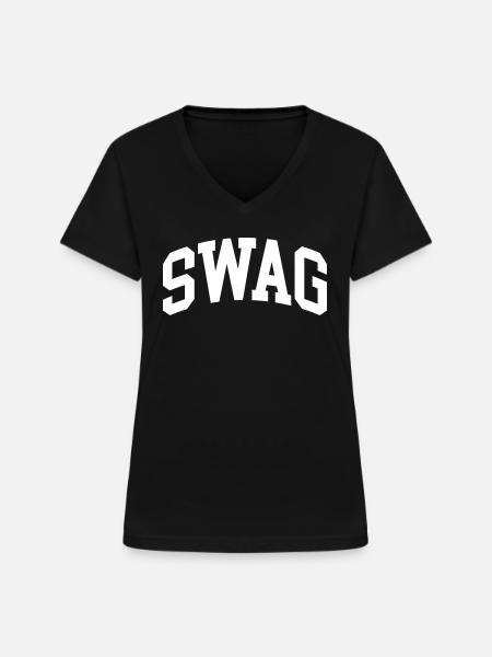 Swag - Frauen-T-Shirt mit V-Ausschnitt - Schwarz