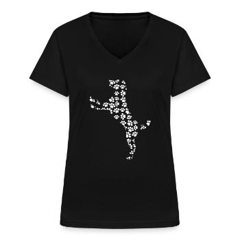 Labrador - Vrouwen T-shirt met V-hals - zwart - Voor - Lela (165cm)