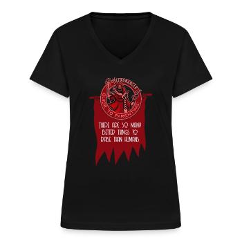 Necromancer ROLE-playing game - Women's V-neck T-shirt - black - Front - Lela (165cm)