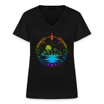 Acotar LGBT Pride - Frauen-T-Shirt mit V-Ausschnitt - Schwarz - Vorne - Lela (165cm)