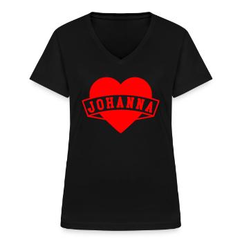 Johanna Herzen - T-shirt col V Femme - noir - Devant - Lela (165cm)