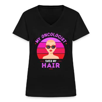 Chemo, Chemo Radiation, Chemo Radiation, - Women's V-neck T-shirt - black - Front - Lela (165cm)