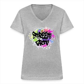 Graffiti street art - Women's V-neck T-shirt - sports grey - Front - Lela (165cm)