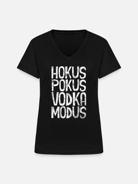 Hokus Pokus Vodka Modus - Frauen-T-Shirt mit V-Ausschnitt - Schwarz