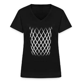 Hessischer Äppler, Apfelwein - Frauen-T-Shirt mit V-Ausschnitt - Schwarz - Vorne - Lela (165cm)