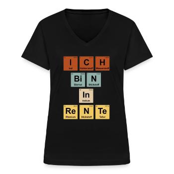 Ich bin in Rente Lehrer Renteneintritt - Frauen-T-Shirt mit V-Ausschnitt - Schwarz - Vorne - Lela (165cm)