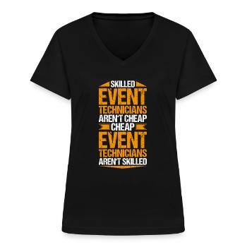 Veranstaltungstechniker Event Technician - Women's V-neck T-shirt - black - Front - Lela (165cm)