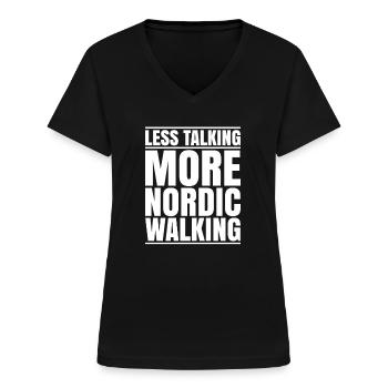 Nordic Walking Nordic Walker Nordic Walken - Women's V-neck T-shirt - black - Front - Lela (165cm)