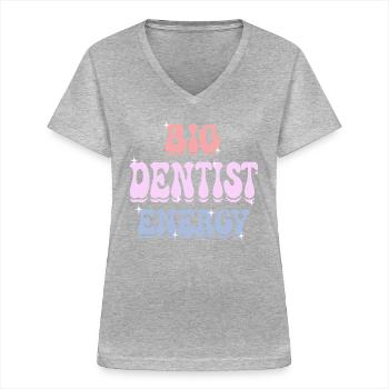 Energische Zahnärztin Zahnärztin - Frauen-T-Shirt mit V-Ausschnitt - Grau meliert - Vorne - Lela (165cm)