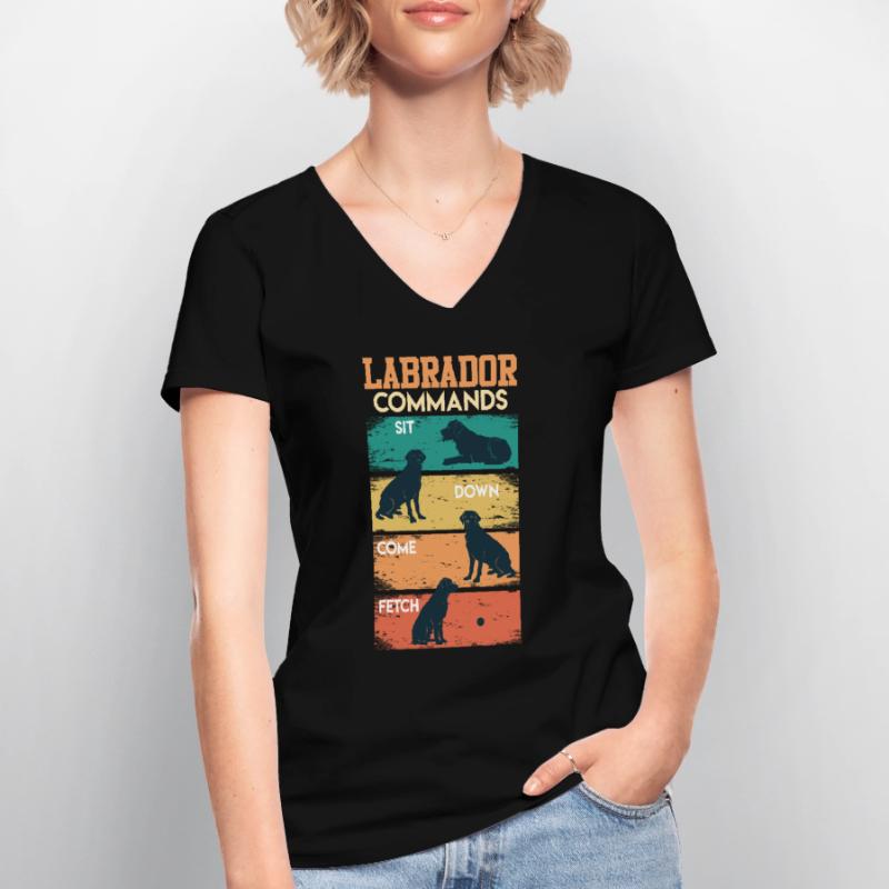 Labrador COMMANDOS Labrador Lover Funny Women's V-neck T-shirt