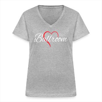 Female Ballroom Dancer Prom Dance - Women's V-neck T-shirt - sports grey - Front - Lela (165cm)