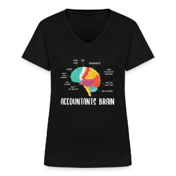 Accountants brain Accounting tax season - Frauen-T-Shirt mit V-Ausschnitt - Schwarz - Vorne - Lela (165cm)