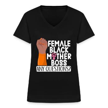 Feminist Womens Rights Female - Frauen-T-Shirt mit V-Ausschnitt - Schwarz - Vorne - Lela (165cm)