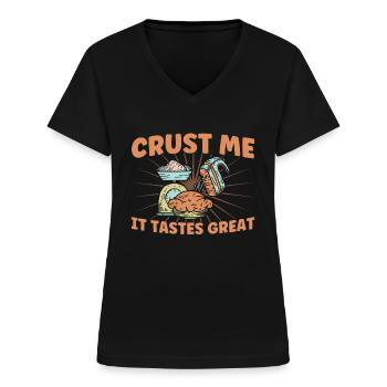 Bread Baking Gift Bakery Quote Baker - Women's V-neck T-shirt - black - Front - Lela (165cm)
