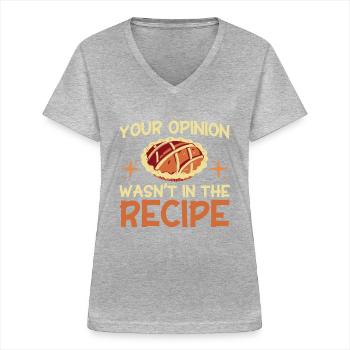 Bread Baking Gift Bakery Quote Baker - Women's V-neck T-shirt - sports grey - Front - Lela (165cm)