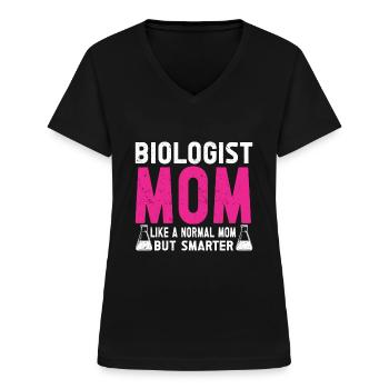 Biologiste Cadeau Biologie - T-shirt col V Femme - noir - Devant - Lela (165cm)